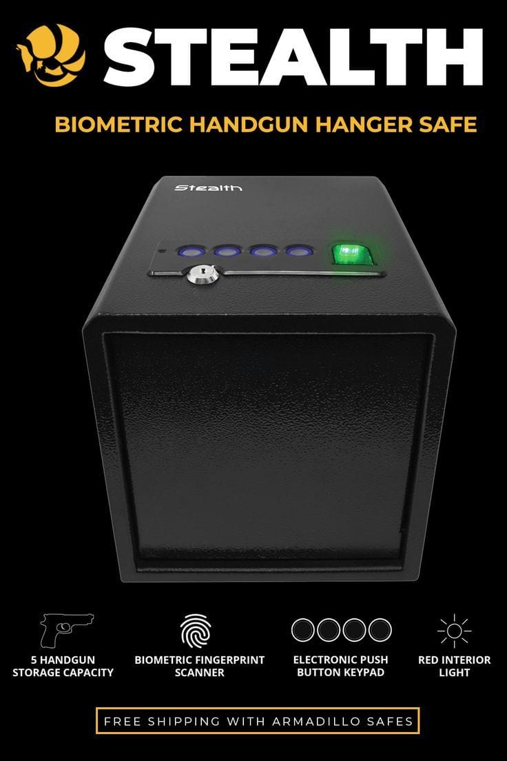 Stealth Biometric Handgun Hanger Safe Armadillo Safe and Vault