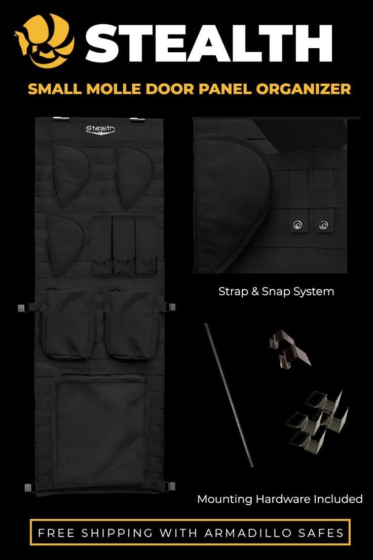 Stealth Small Molle Gun Safe Door Panel Organizer Armadillo Safe and Vault