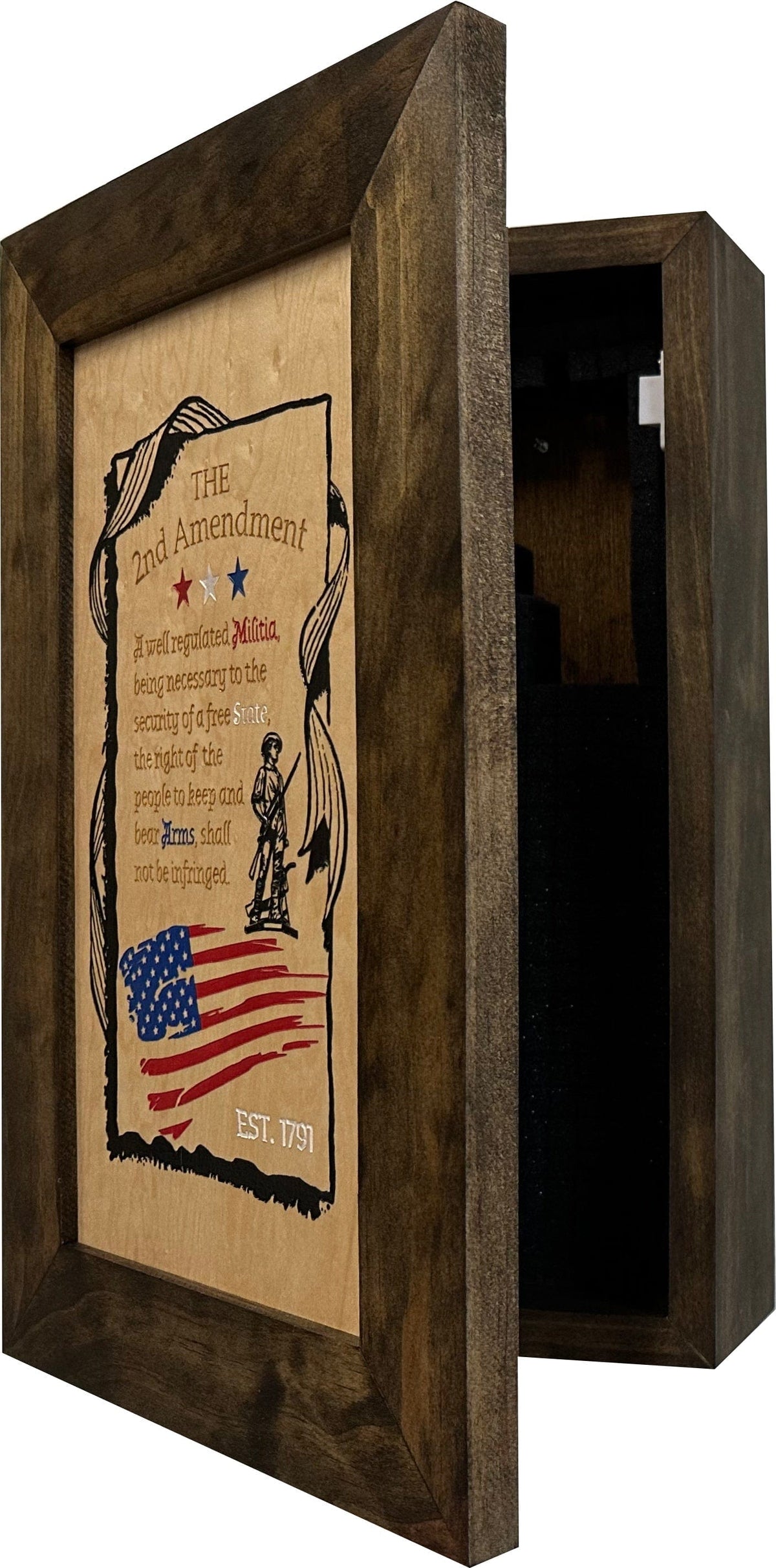 2nd Amendment Gun Safe - Wall Mounted Decorative Secure Gun Cabinet Armadillo Safe and Vault