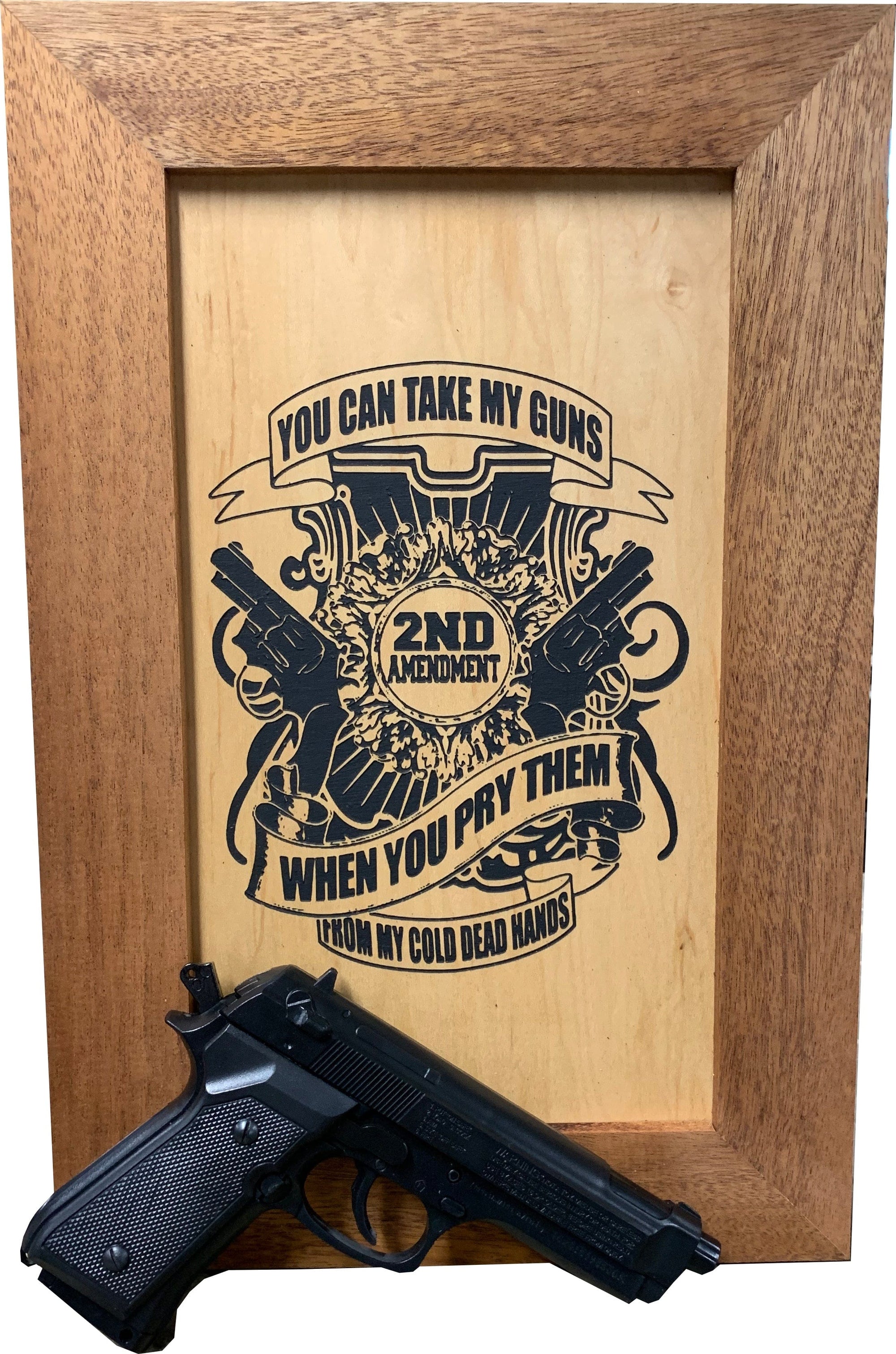 2nd Amendment Take My Guns Hidden Gun Storage Firearm Concealment Wall Decor Armadillo Safe and Vault