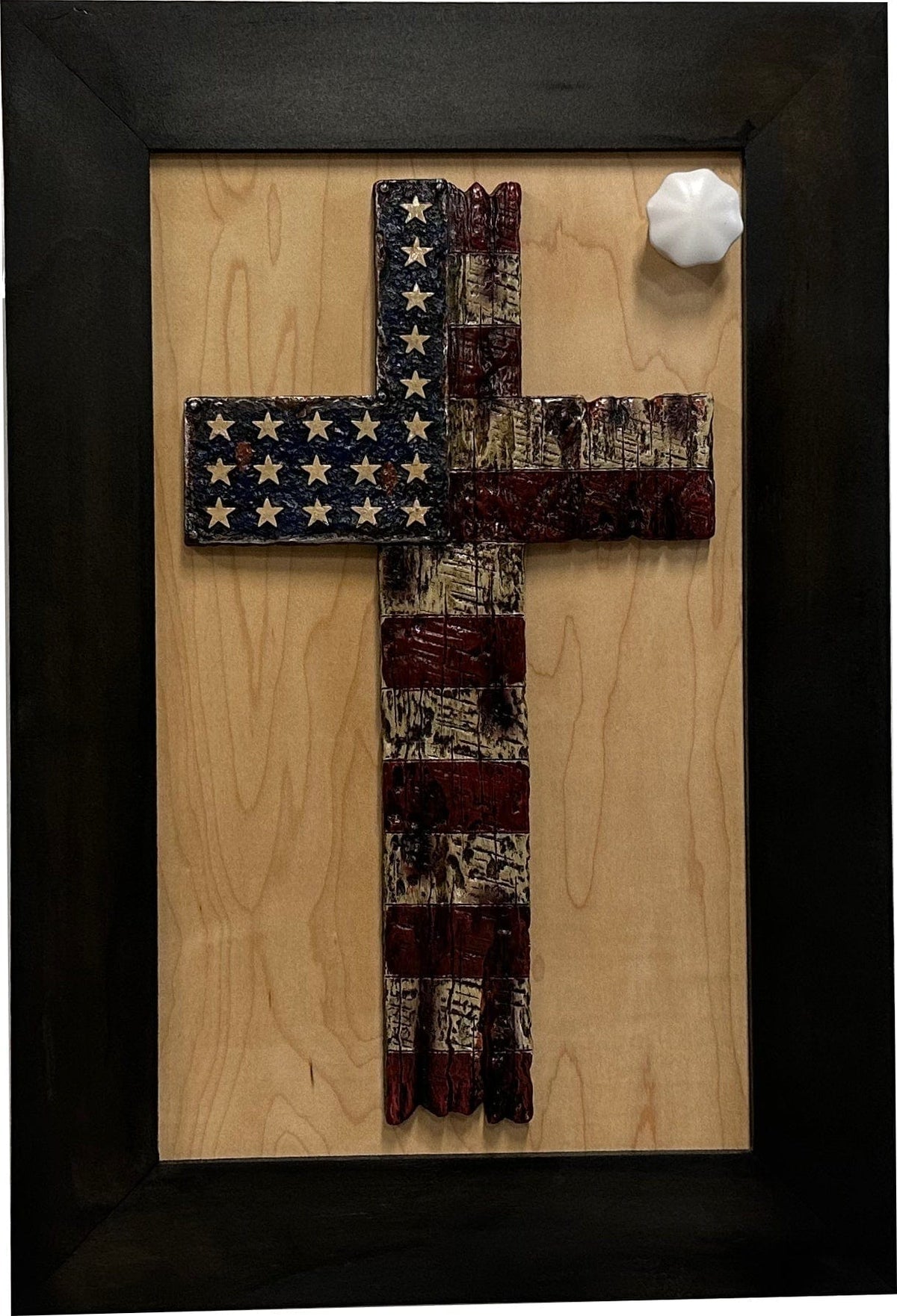 American Flag Cross Decorative Wall-Mounted Secure Gun Cabinet Armadillo Safe and Vault