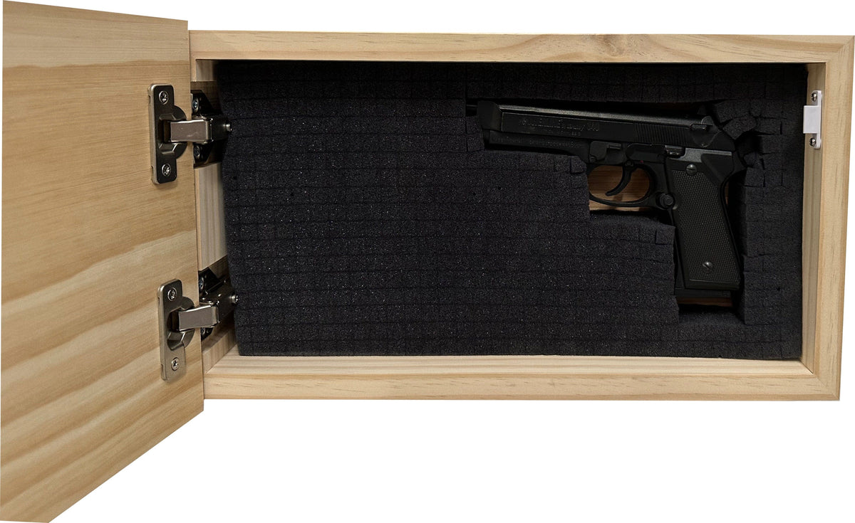 American Flag Decorative & Secure Wall-Mounted Gun Cabinet (Black) Armadillo Safe and Vault