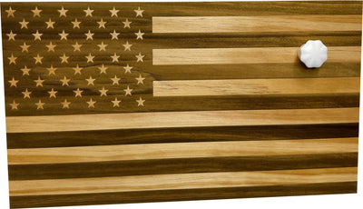 American Flag Decorative & Secure Wall-Mounted Gun Cabinet (Natural) Armadillo Safe and Vault