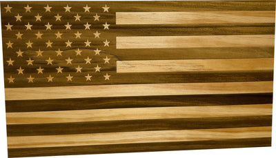 American Flag Decorative & Secure Wall-Mounted Gun Cabinet (Natural) Armadillo Safe and Vault