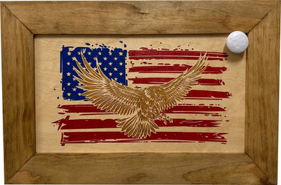 Bald Eagle & American Flag Patriotic Decorative Wall-Mounted Secure Gun Cabinet Armadillo Safe and Vault