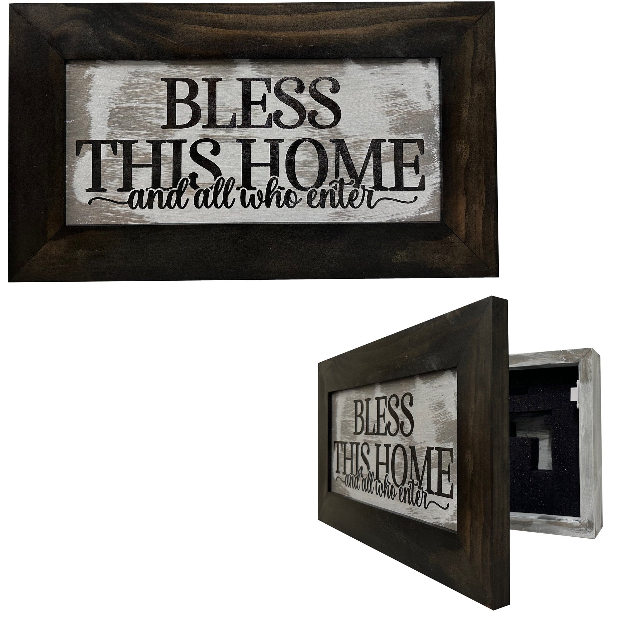 Bless This Home And All Who Enter Decorative Wall-Mounted Secure Gun Cabinet Armadillo Safe and Vault