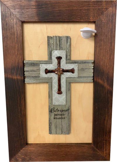 Blessed Beyond Measure Cross Decorative Wall-Mounted Secure Gun Cabinet Armadillo Safe and Vault