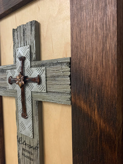 Blessed Beyond Measure Cross Decorative Wall-Mounted Secure Gun Cabinet Armadillo Safe and Vault