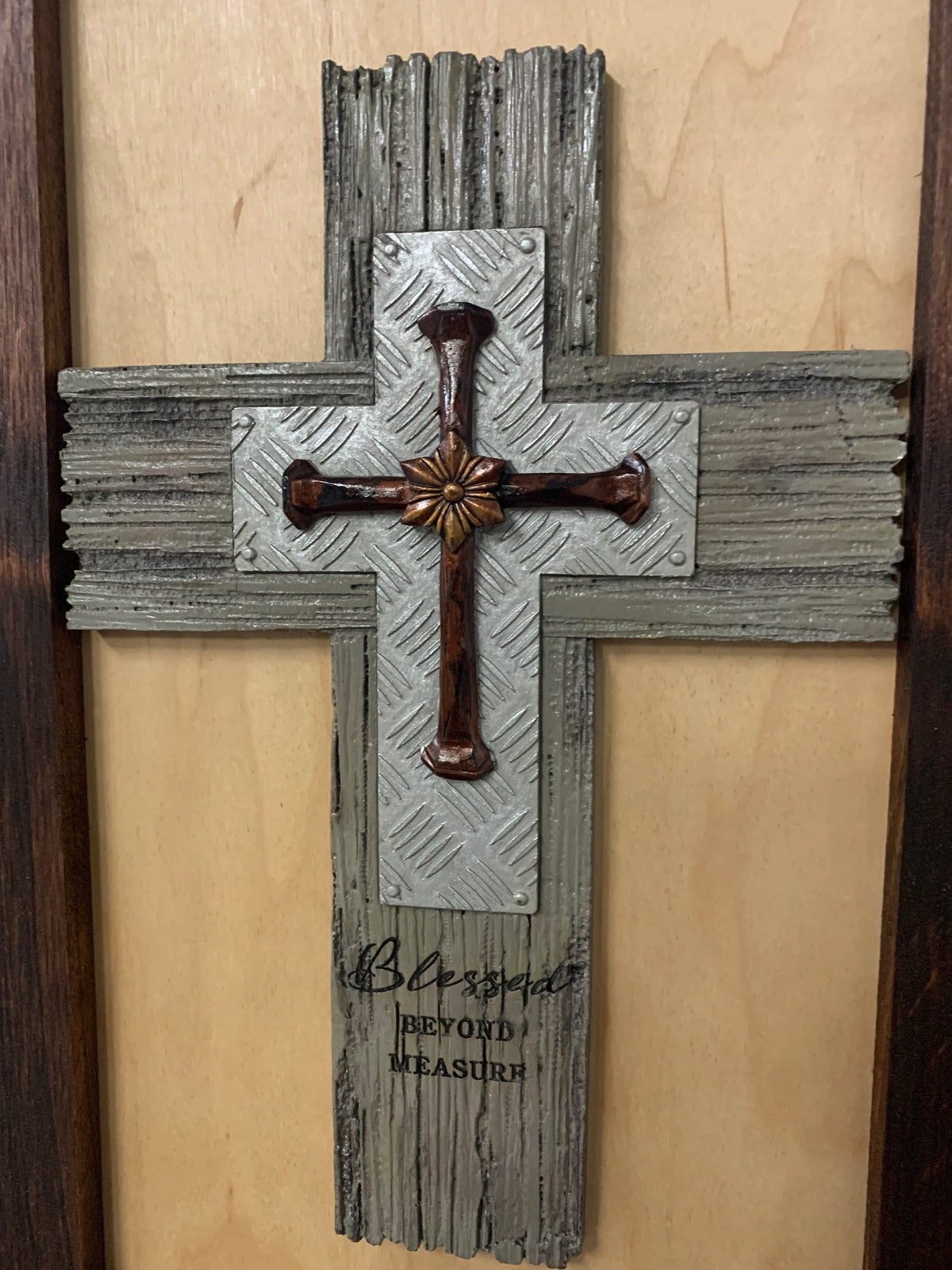 Blessed Beyond Measure Cross Decorative Wall-Mounted Secure Gun Cabinet Armadillo Safe and Vault