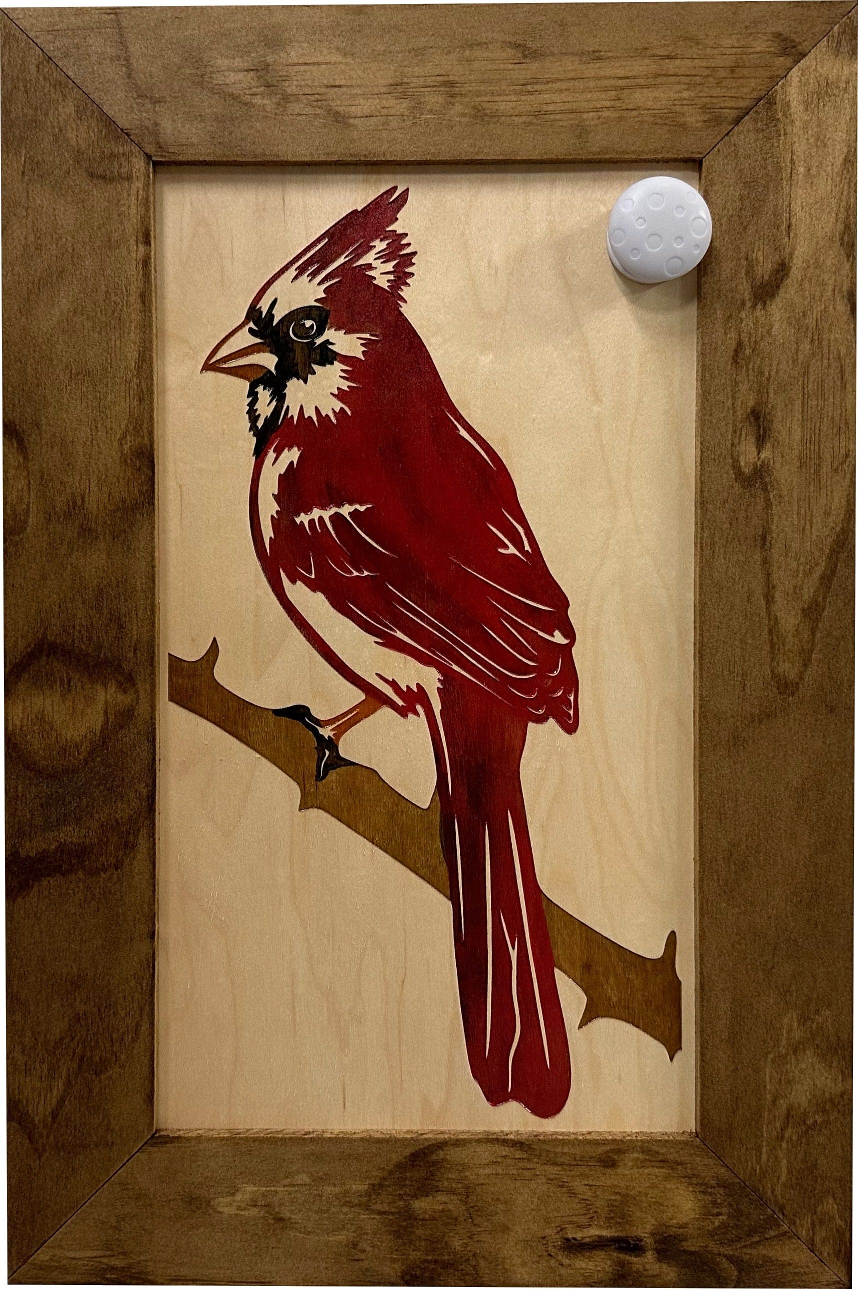 Decorative Hidden Gun Cabinet Red Cardinal Bird Wall Art - Secure 