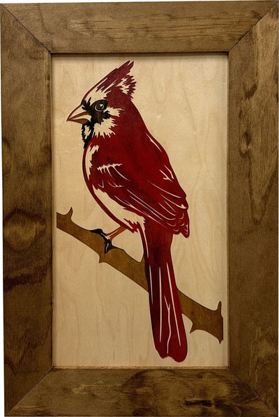 Decorative Hidden Gun Cabinet Red Cardinal Bird Wall Art - Secure Concealed Gun Safe by Bellewood Designs Armadillo Safe and Vault
