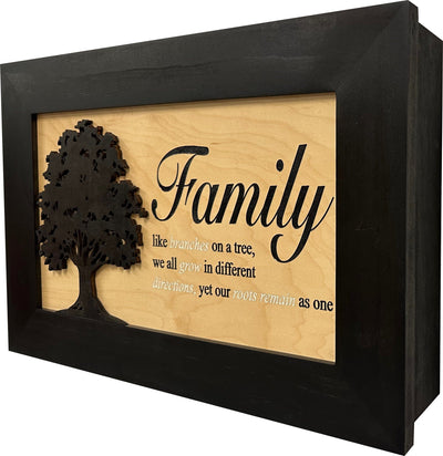 Decorative Secured Gun Storage Cabinet with Family Branches (Black) Armadillo Safe and Vault