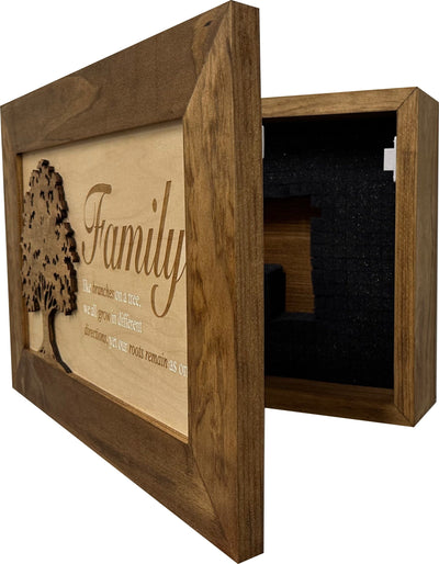 Decorative Secured Gun Storage Cabinet with Family Branches (Early American) Armadillo Safe and Vault