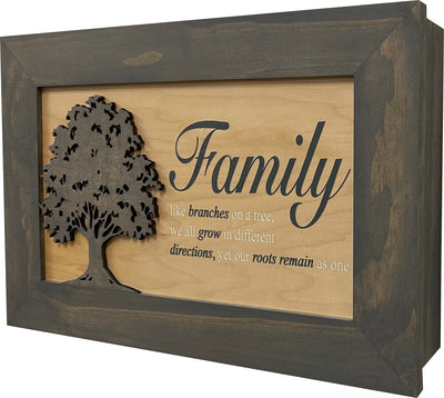 Decorative Secured Gun Storage Cabinet with Family Branches (Gray) Armadillo Safe and Vault