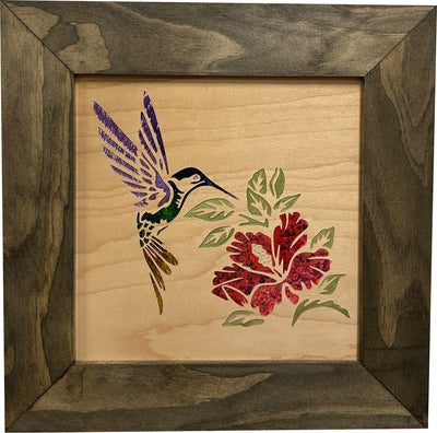 Decorative Wooden Gun Safe with Hummingbird and Hibiscus Armadillo Safe and Vault