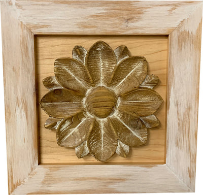 Distressed Flower Concealed Gun Cabinet Wall Decor (White) Armadillo Safe and Vault