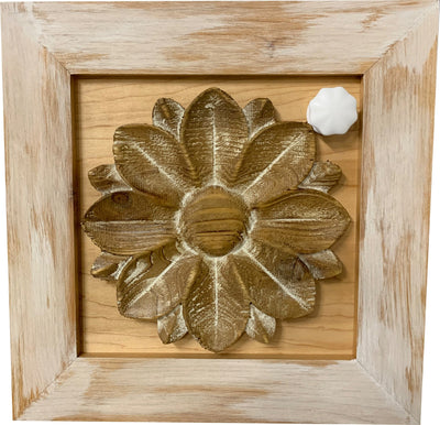 Distressed Flower Concealed Gun Cabinet Wall Decor (White) Armadillo Safe and Vault