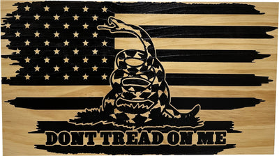 Dont Tread On Me Secure Decorative Wall-Mounted Gun Cabinet (Distressed) Armadillo Safe and Vault