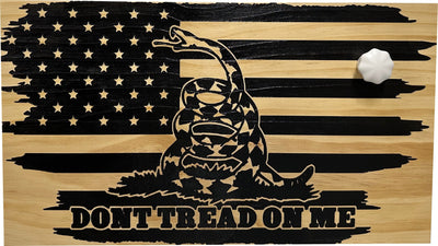 Dont Tread On Me Secure Decorative Wall-Mounted Gun Cabinet (Distressed) Armadillo Safe and Vault