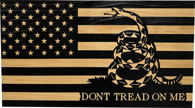 Dont Tread On Me Secure Decorative Wall-Mounted Gun Cabinet (Stripes) Armadillo Safe and Vault