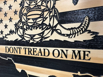 Dont Tread On Me Secure Decorative Wall-Mounted Gun Cabinet (Union) Armadillo Safe and Vault
