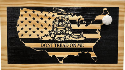 Dont Tread On Me Secure Decorative Wall-Mounted Gun Cabinet (Union) Armadillo Safe and Vault