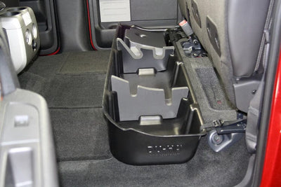 DÜHA 2009-2014 Ford F150 SuperCrew Under Seat Storage - With Factory Subwoofer Armadillo Safe and Vault