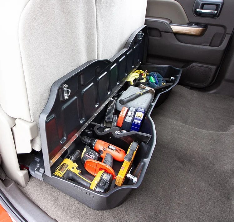 DÜHA 2014-2018 Chevy Silverado/GMC Sierra Light Duty Crew Cab Under Seat Lockbox Storage Armadillo Safe and Vault