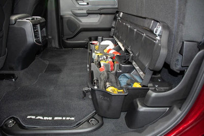 DÜHA 2019-2025 RAM 1500 Crew Cab (New Body Style) Under Seat Lockbox Storage Armadillo Safe and Vault