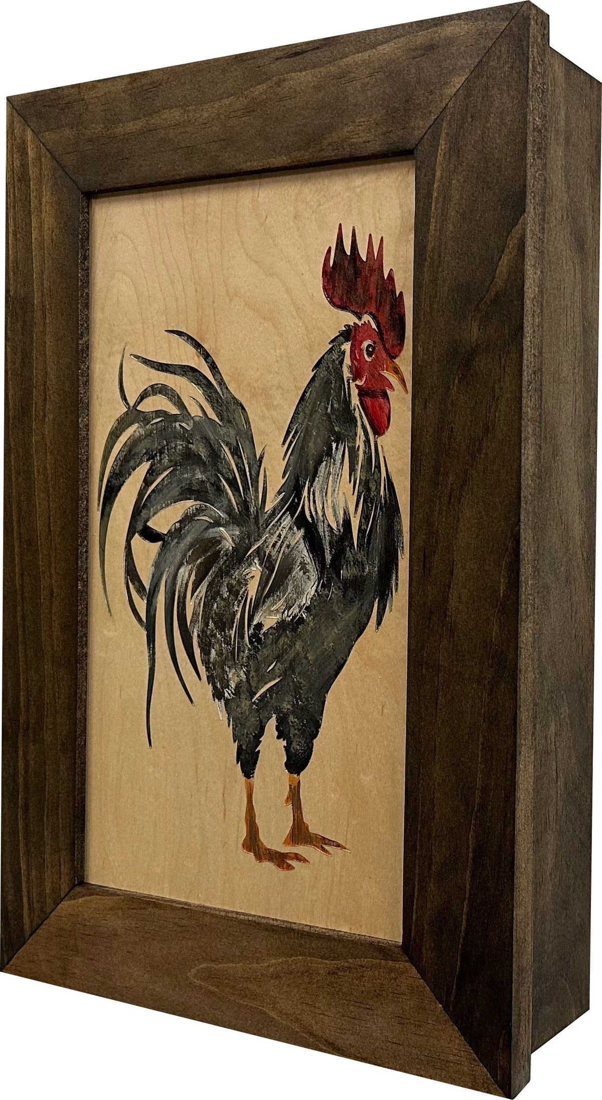 Hidden Gun Cabinet Farmhouse Rooster Art Wall Decoration - Secure Gun Safe by Bellewood Designs Armadillo Safe and Vault