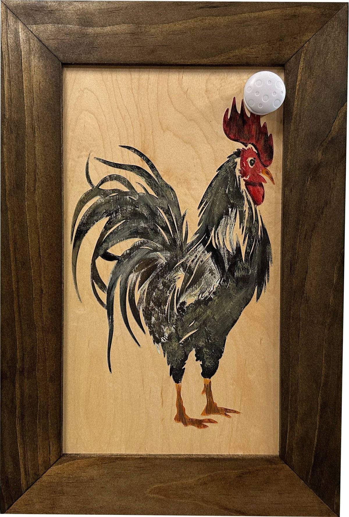 Hidden Gun Cabinet Farmhouse Rooster Art Wall Decoration - Secure Gun Safe by Bellewood Designs Armadillo Safe and Vault