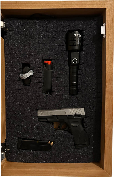 Hidden Gun Safe With Grim Reaper Design, Secure Concealed Gun Shelf by Bellewood Designs Armadillo Safe and Vault