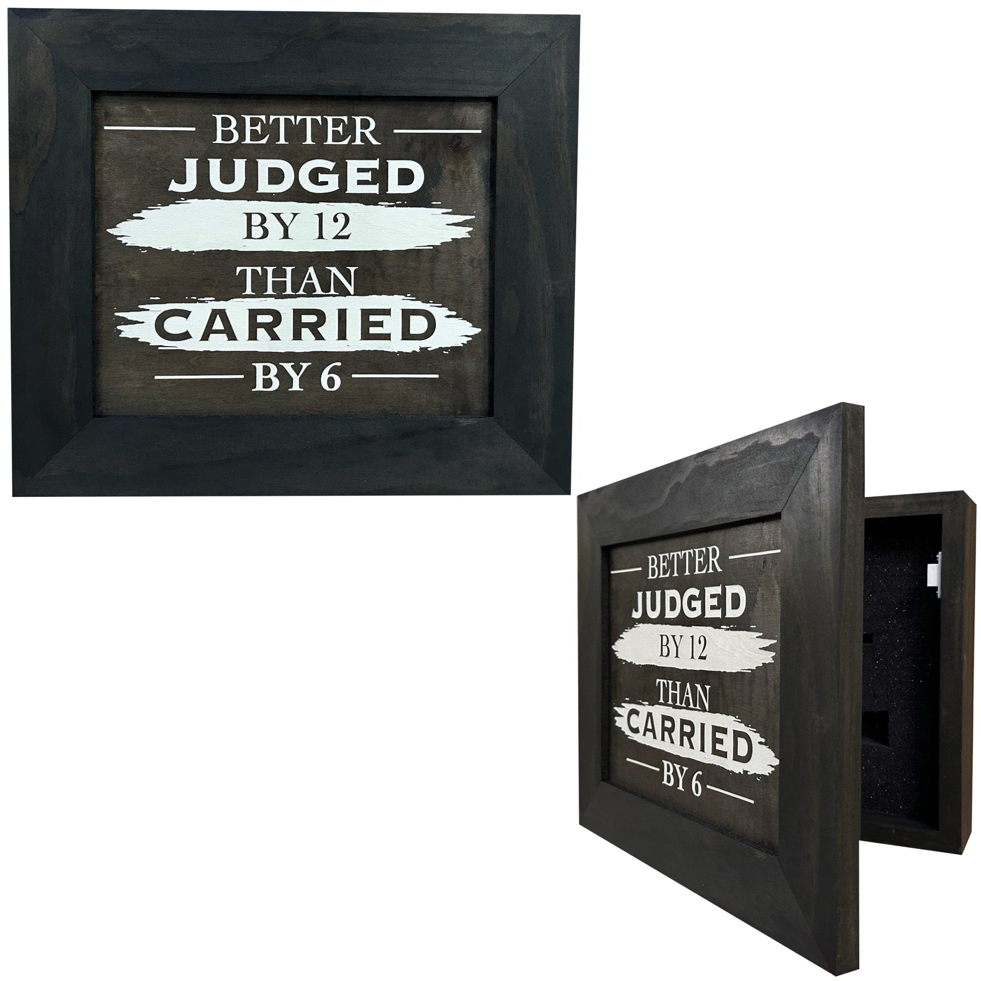 Judged by 12 Hidden Gun Cabinet - Recessed In Wall or Mount On The Wall Armadillo Safe and Vault