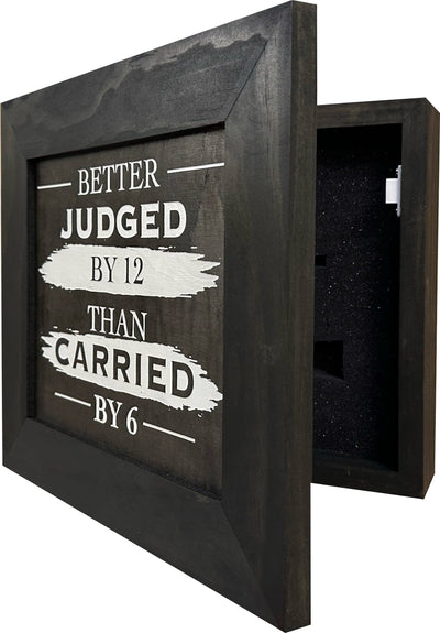 Judged by 12 Hidden Gun Cabinet - Recessed In Wall or Mount On The Wall Armadillo Safe and Vault