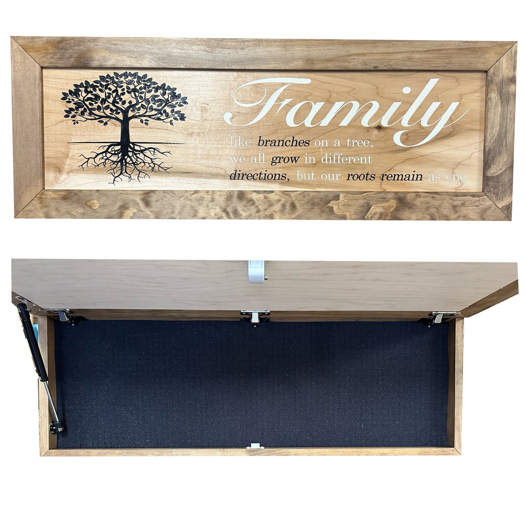 Large Hidden Gun Storage Cabinet with Family Tree Design Armadillo Safe and Vault