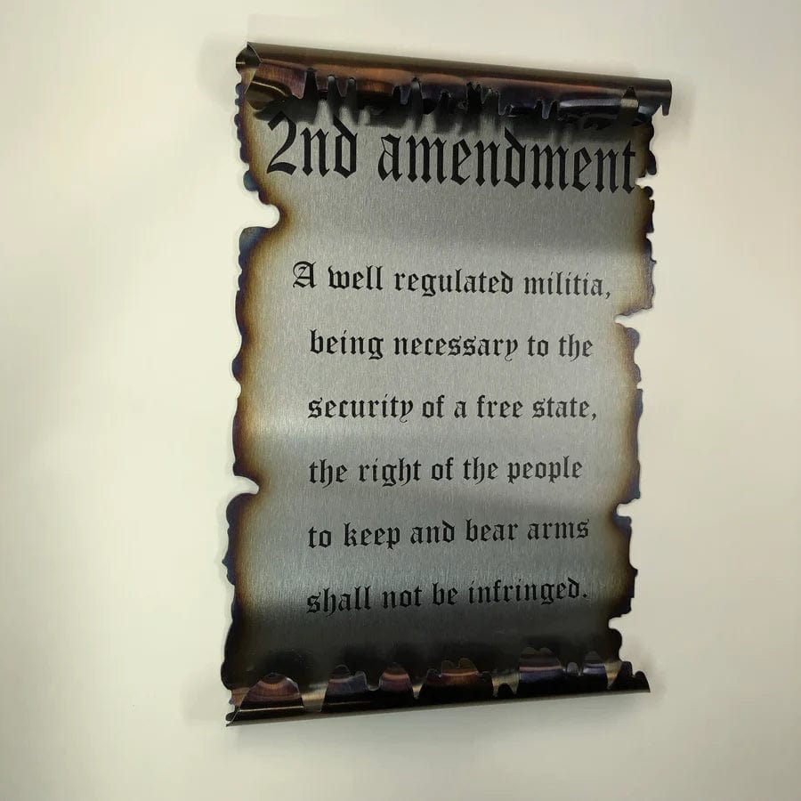 Metal Art of Wisconsin Burnt Steel 2nd Amendment Scroll Armadillo Safe and Vault