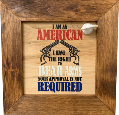 Patriotic 2nd Amendment I Have The Right To Bear Arms Hidden Gun Storage Firearm Concealment Wall Decor Armadillo Safe and Vault