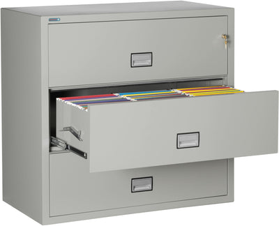 Phoenix LAT3W44 Lateral 44 inch 3-Drawer Fireproof File Cabinet with Water Seal Armadillo Safe and Vault