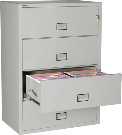 Phoenix LAT4W38 Lateral 38 inch 4-Drawer Fireproof File Cabinet with Water Seal Armadillo Safe and Vault