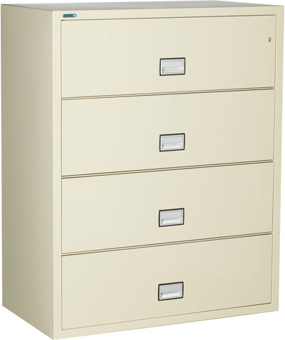 Phoenix LAT4W44 Lateral 44 inch 4-Drawer Fireproof File Cabinet with Water Seal Armadillo Safe and Vault