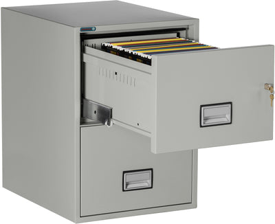 Phoenix LGL2W25 Vertical 25 inch 2-Drawer Legal Fireproof File Cabinet with Water Seal Armadillo Safe and Vault