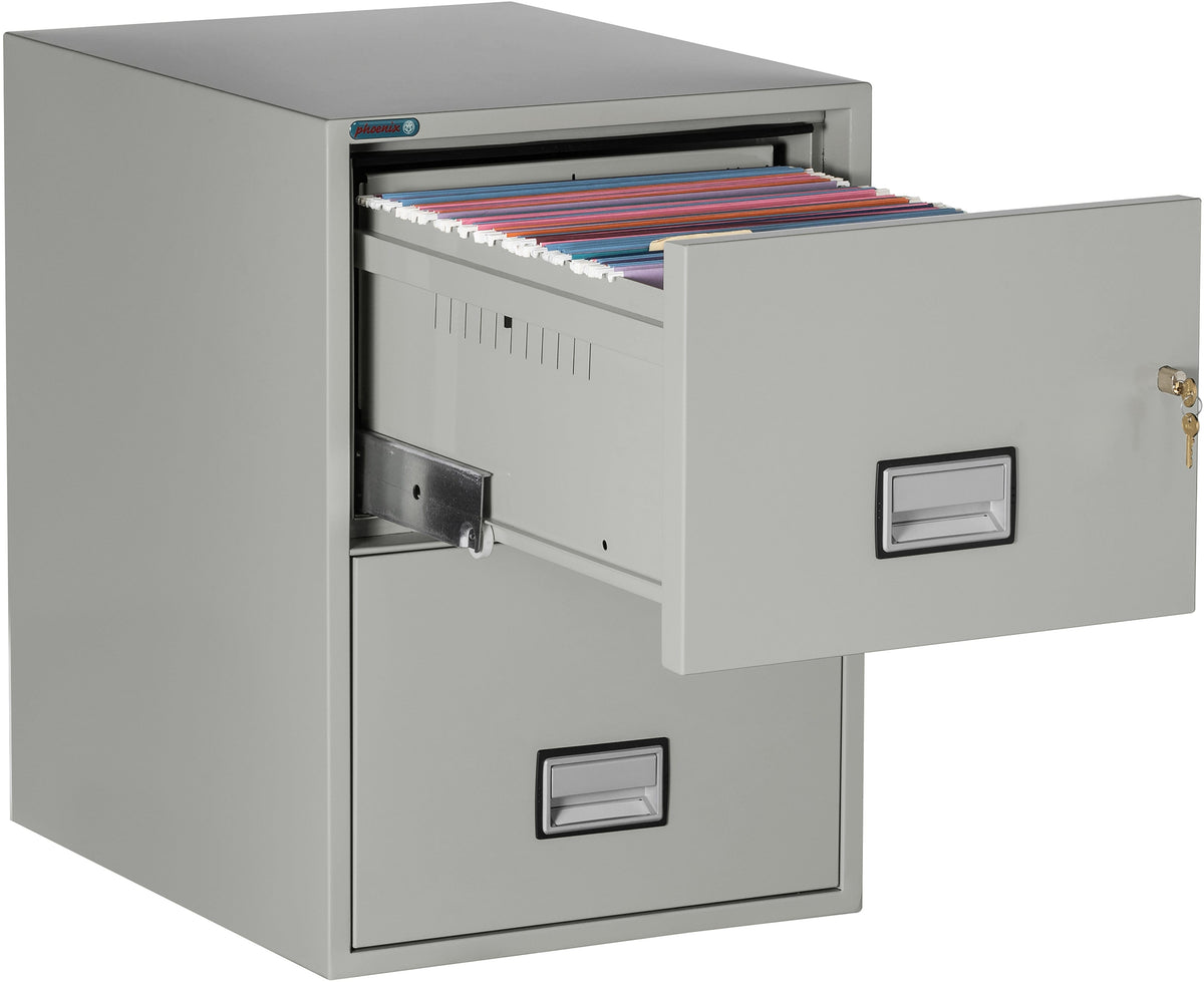 Phoenix LGL2W25 Vertical 25 inch 2-Drawer Legal Fireproof File Cabinet with Water Seal Armadillo Safe and Vault