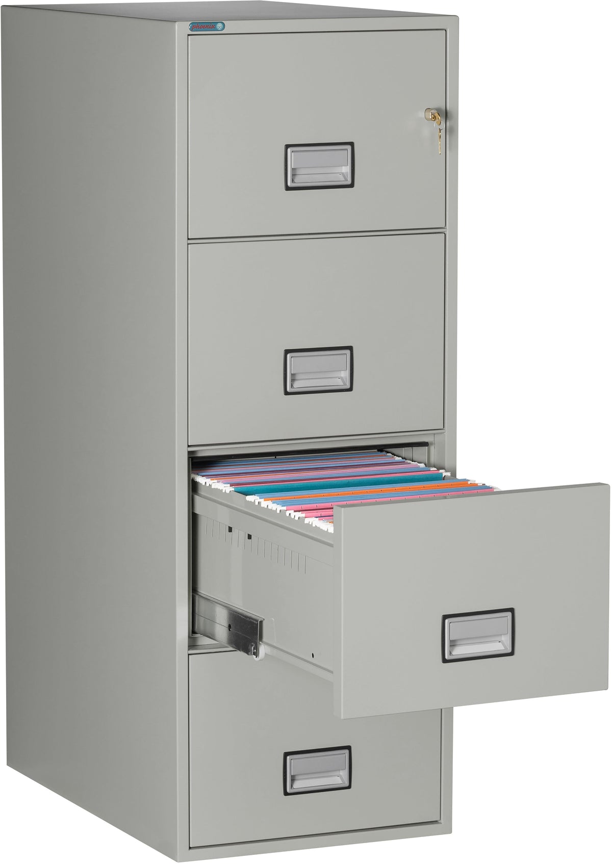 Phoenix LGL4W31 Vertical 31 inch 4-Drawer Legal Fireproof File Cabinet with Water Seal Armadillo Safe and Vault