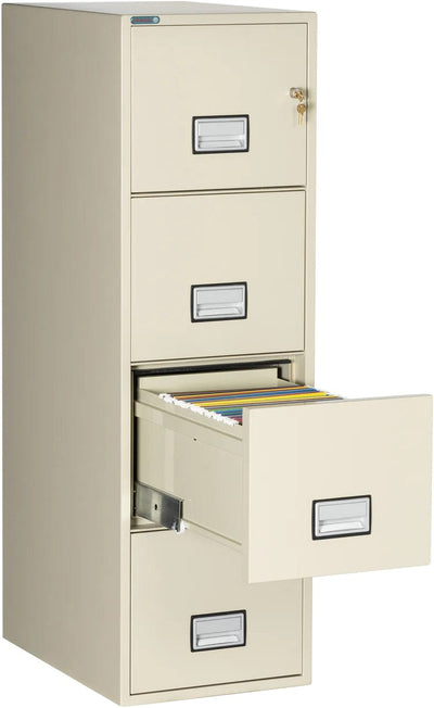 Phoenix LTR4W25 Vertical 25 inch 4-Drawer Letter Fireproof File Cabinet with Water Seal Armadillo Safe and Vault