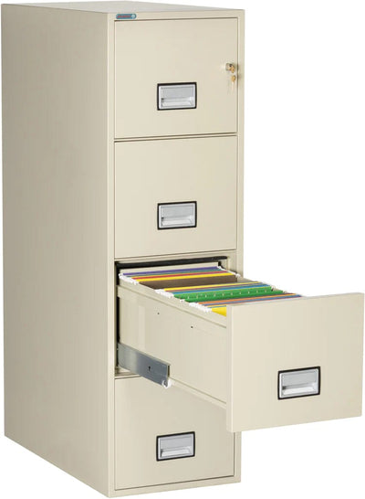 Phoenix LTR4W31 Vertical 31 inch 4-Drawer Letter Fireproof File Cabinet with Water Seal Armadillo Safe and Vault