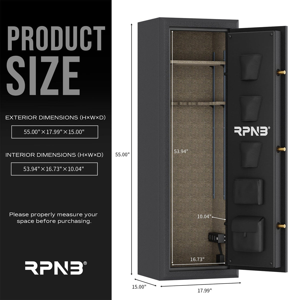 RPNB Biometric Fireproof 10 Gun Safe Armadillo Safe and Vault
