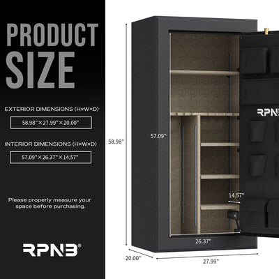 RPNB Biometric RPFS30 Fireproof 30 Gun Safe Armadillo Safe and Vault