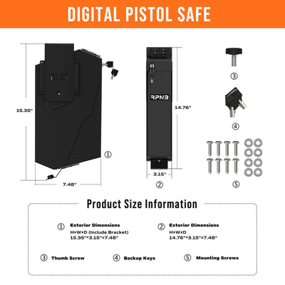 RPNB Digital RP311E Pistol Safe Armadillo Safe and Vault