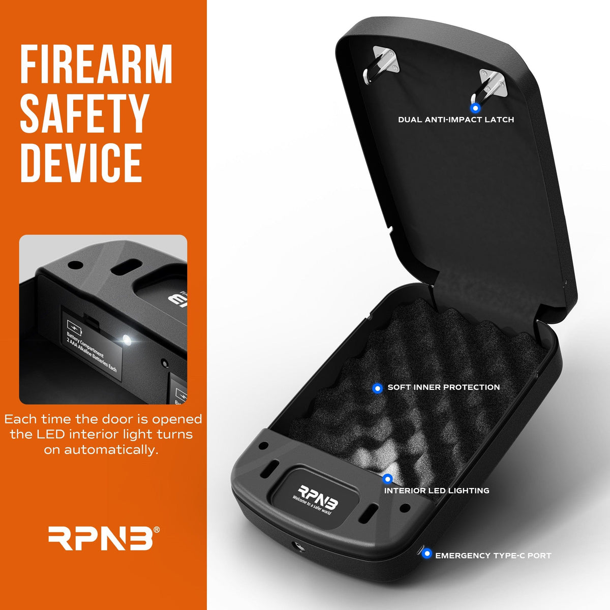 RPNB RP2008 Biometric Pistol Safe Armadillo Safe and Vault