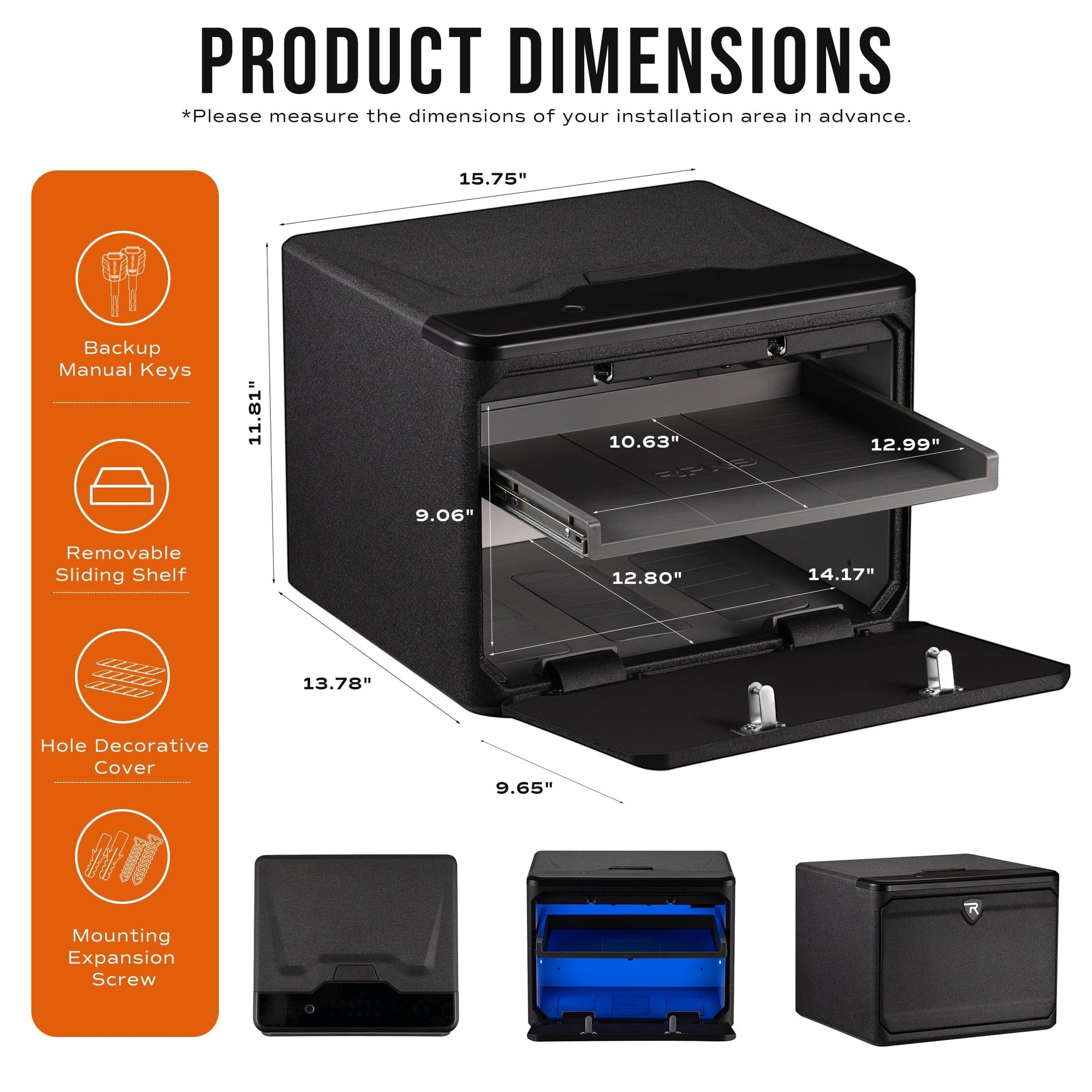 RPNB RP2009 Biometric Pistol Safe Armadillo Safe and Vault